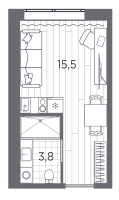 Студия № 248 Корп.: 1 , Секция 2  в ЖК Industrial Avenir