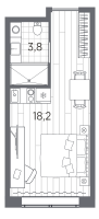 Студия № 961 Корп.: 1 , Секция 2  в ЖК Industrial Avenir