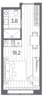 Студия № 262 Корп.: 1 , Секция 2  в ЖК Industrial Avenir