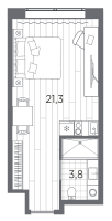 Студия № 605 Корп.: 1 , Секция 1  в ЖК Industrial Avenir