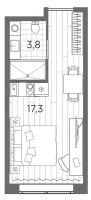 Студия № 264 Корп.: 1 , Секция 2  в ЖК Industrial Avenir