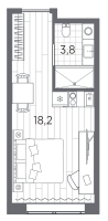 Студия № 260 Корп.: 1 , Секция 2  в ЖК Industrial Avenir