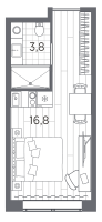 Студия № 217 Корп.: 1 , Секция 1  в ЖК Industrial Avenir