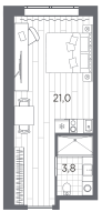 Студия № 332 Корп.: 1 , Секция 1  в ЖК Industrial Avenir