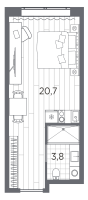 Студия № 240 Корп.: 1 , Секция 1  в ЖК Industrial Avenir