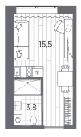 Студия № 548 Корп.: 1 , Секция 2  в ЖК Industrial Avenir