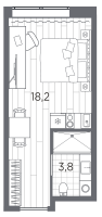 Студия № 454 Корп.: 1 , Секция 2  в ЖК Industrial Avenir