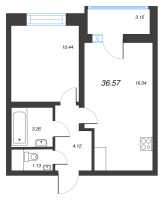 2 ккв (Евро) № 180е Корп.: 1 , Секция 6  в ЖК Искра-Сити