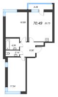 3 ккв (Евро) № 7б Корп.: 1 , Секция 2  в ЖК Искра-Сити