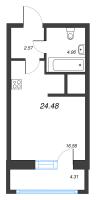Студия № 87г Корп.: 1 , Секция 4  в ЖК Искра-Сити