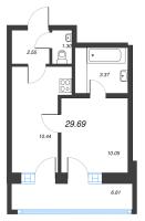 1 ккв № 159е Корп.: 1 , Секция 6  в ЖК Искра-Сити