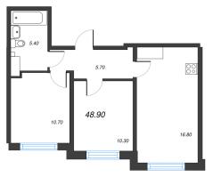 3 ккв (Евро) № 50 Корп.: 1 , Секция 1  в ЖК Измайловский