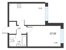 2 ккв (Евро) № 124 Корп.: 1 , Секция 2  в ЖК Измайловский