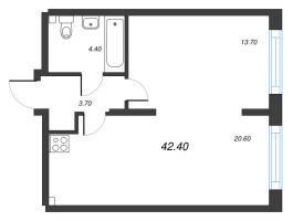 2 ккв (Евро) № 78 Корп.: 1 , Секция 2  в ЖК Измайловский