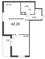 2 ккв (Евро) № 11 Корп.: 4.1 , Секция 1  в ЖК Jaanila Драйв