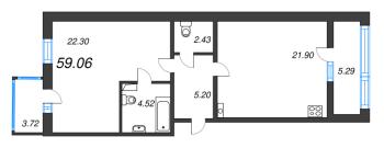 2 ккв № 7 Корп.: 3.1 , Секция 1  в ЖК Jaanila Драйв