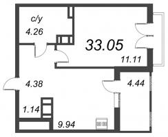 1 ккв № 80 Корп.: 4.1 , Секция 2  в ЖК Jaanila Драйв