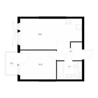 2 ккв (Евро) № 2.2.9 Корп.: 5 , Секция 2  в ЖК Кантемировская 11