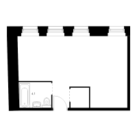 1 ккв № 1.2.1 Корп.: Литера Р , Секция 1  в ЖК Кантемировская 11