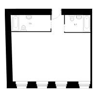 2 ккв № 1.2.3 Корп.: Литера Р , Секция 1  в ЖК Кантемировская 11