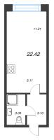 1 ккв № 310 Корп.: 1 , Секция 8  в ЖК Капральский берег