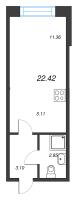 1 ккв № 35 Корп.: 1 , Секция 1  в ЖК Капральский берег