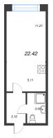 1 ккв № 307 Корп.: 1 , Секция 8  в ЖК Капральский берег