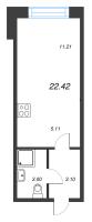 1 ккв № 306 Корп.: 1 , Секция 8  в ЖК Капральский берег