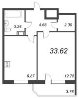 1 ккв № 282 Корп.: 1 , Секция 5  в ЖК Капральский