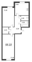 2 ккв № 271 Корп.: 1 , Секция 5  в ЖК Капральский