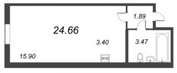 Студия № 110 Корп.: 1 , Секция 2  в ЖК Капральский