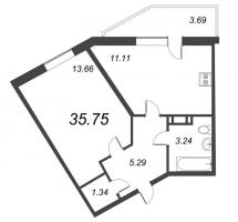 1 ккв № 409 Корп.: 1 , Секция 7  в ЖК Капральский