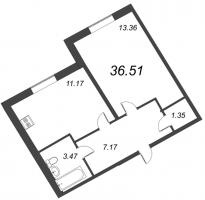 1 ккв № 360 Корп.: 1 , Секция 7  в ЖК Капральский