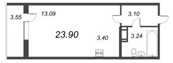 Студия № 154 Корп.: 1 , Секция 2  в ЖК Капральский