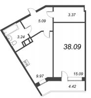 1 ккв № 366 Корп.: 1 , Секция 7  в ЖК Капральский