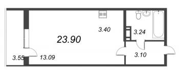 Студия № 151 Корп.: 1 , Секция 2  в ЖК Капральский