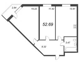 2 ккв № 184 Корп.: 1 , Секция 3  в ЖК Капральский