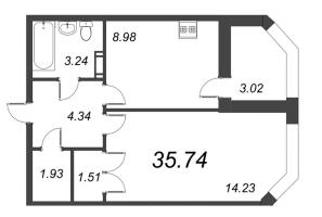 1 ккв № 84 Корп.: 1 , Секция 1  в ЖК Капральский