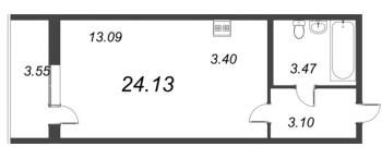Студия № 111 Корп.: 1 , Секция 2  в ЖК Капральский