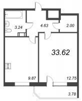 1 ккв № 239 Корп.: 1 , Секция 4  в ЖК Капральский