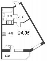 Студия № 310 Корп.: 1 , Секция 6  в ЖК Капральский
