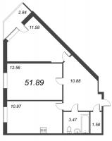 2 ккв № 182 Корп.: 1 , Секция 3  в ЖК Капральский