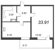 1 ккв № 215 Корп.: 1 , Секция 3  в ЖК Капральский