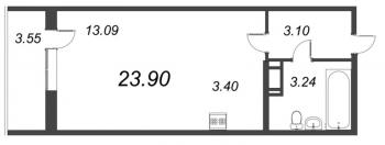Студия № 122 Корп.: 1 , Секция 2  в ЖК Капральский