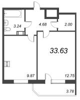1 ккв № 298 Корп.: 1 , Секция 5  в ЖК Капральский