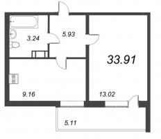 1 ккв № 197 Корп.: 1 , Секция 3  в ЖК Капральский