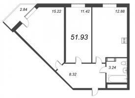 2 ккв № 189 Корп.: 1 , Секция 3  в ЖК Капральский