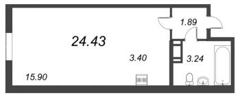 Студия № 126 Корп.: 1 , Секция 2  в ЖК Капральский