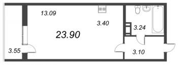 Студия № 153 Корп.: 1 , Секция 2  в ЖК Капральский