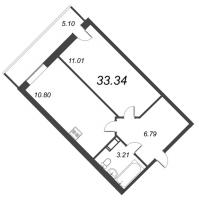 1 ккв № 188 Корп.: 1 , Секция 3  в ЖК Капральский